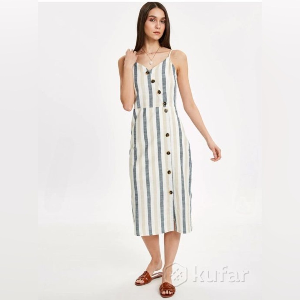 Striped Button-Down Dress